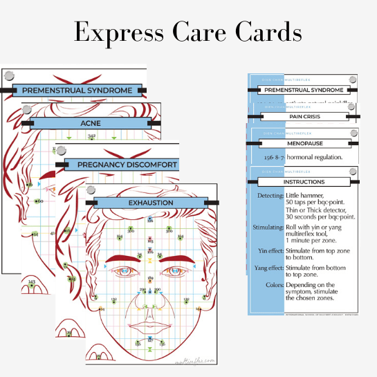 facial reflexology condition cards